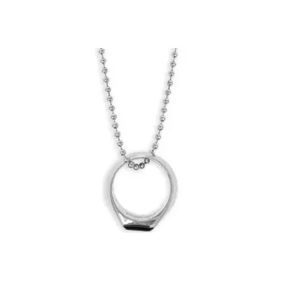 Dsquared2 Logo Engraved Ring Pendant Necklace