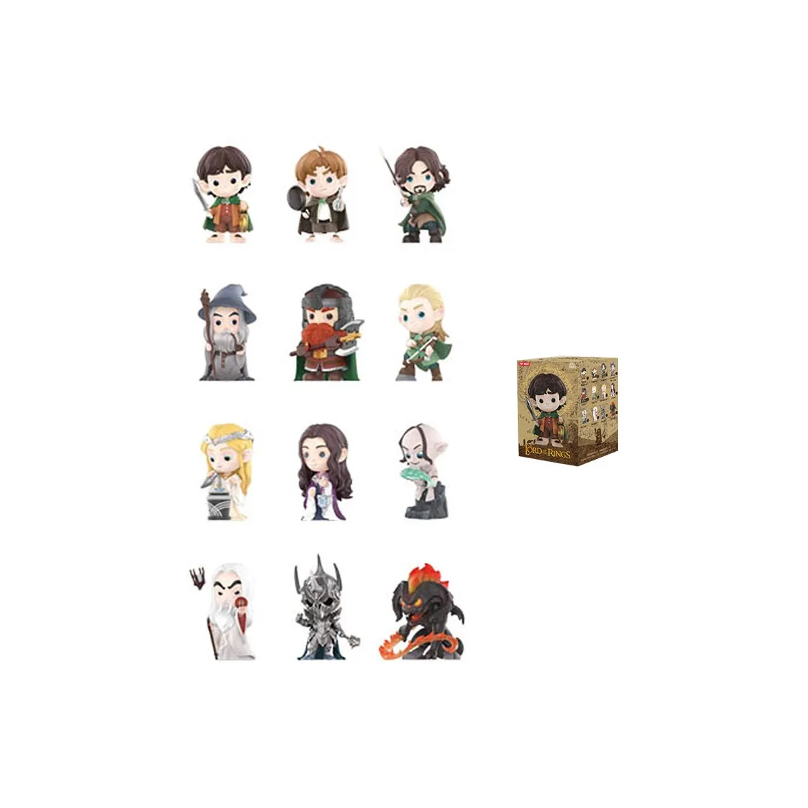 POP MART Коллаборация Edition The Lord of the Rings Characters Classic Collection Слепые коробки Один Mystery Коробка Целая коробка 12 шт