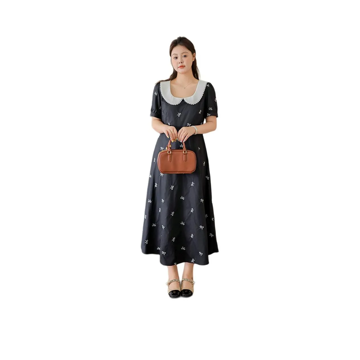 DAMABAIFENBAI Short-Sleeved Dresses Women's Black