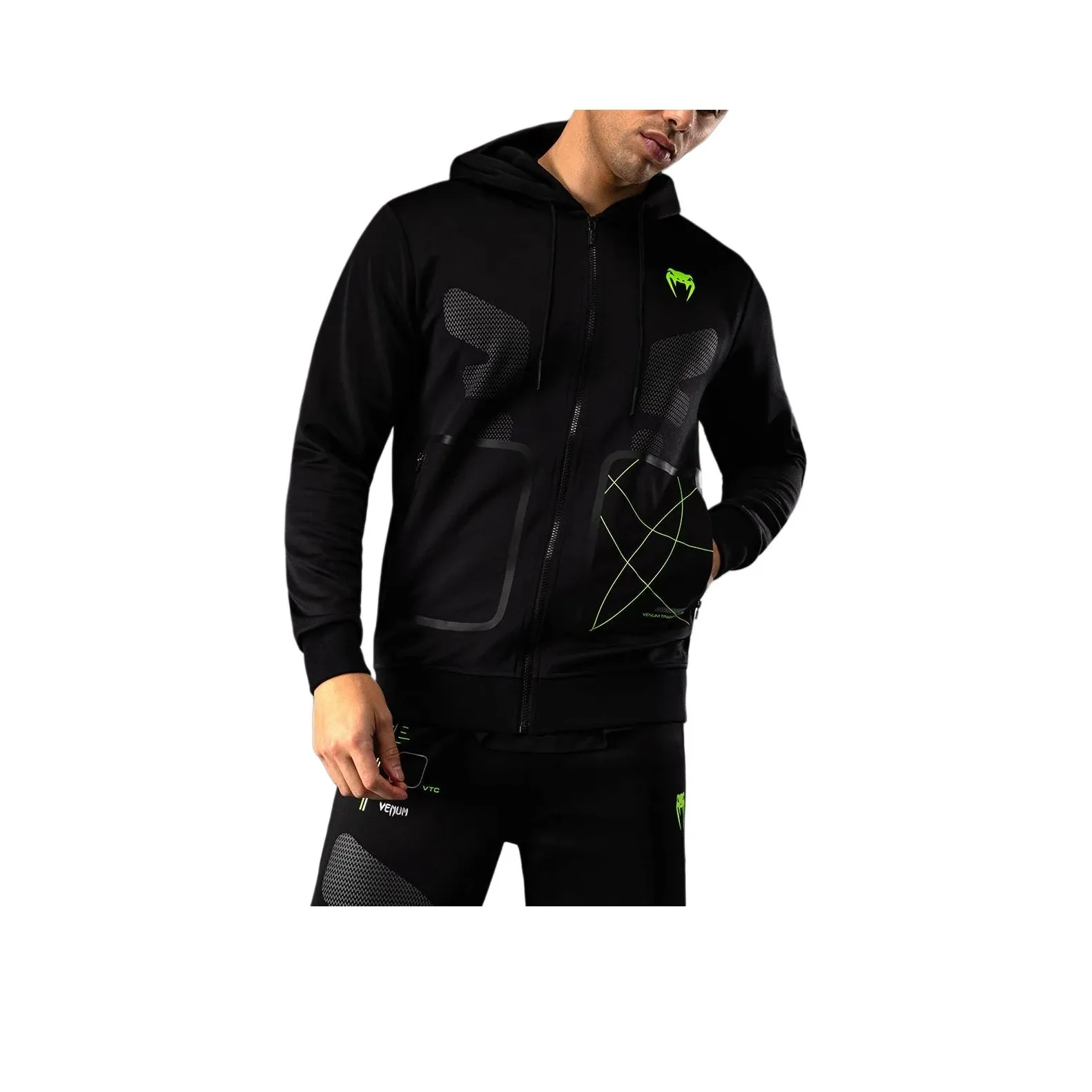 VENUM Черный Неон Зеленый Мужские Куртки