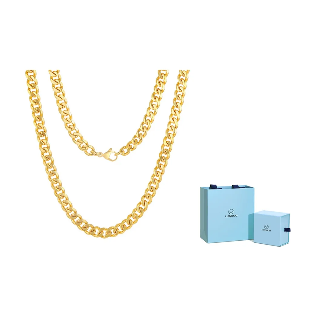 LIANDUO Титановые стальные ожерелья унисекс золото
