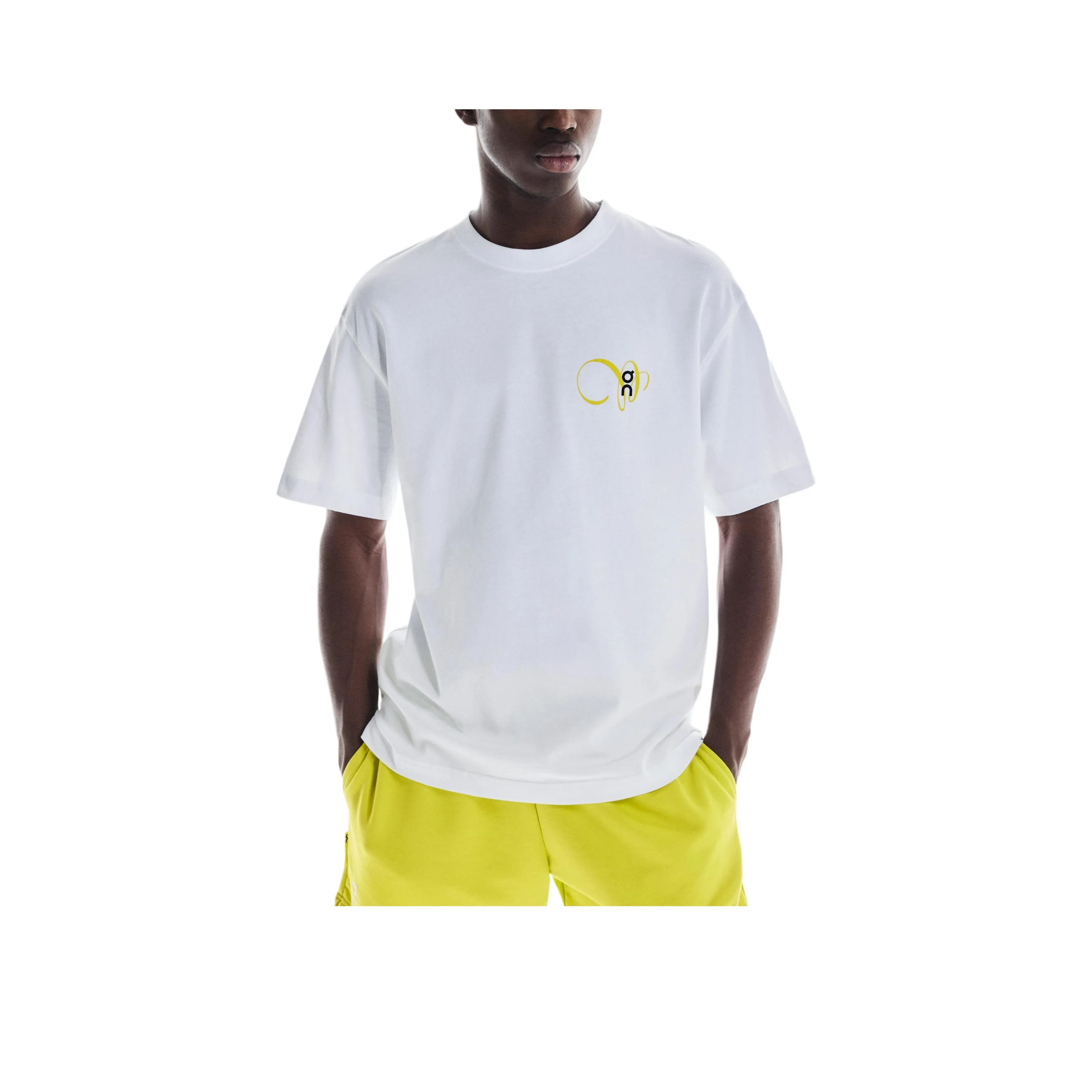 On Club T Graphic T Shirt Men's White/Lime