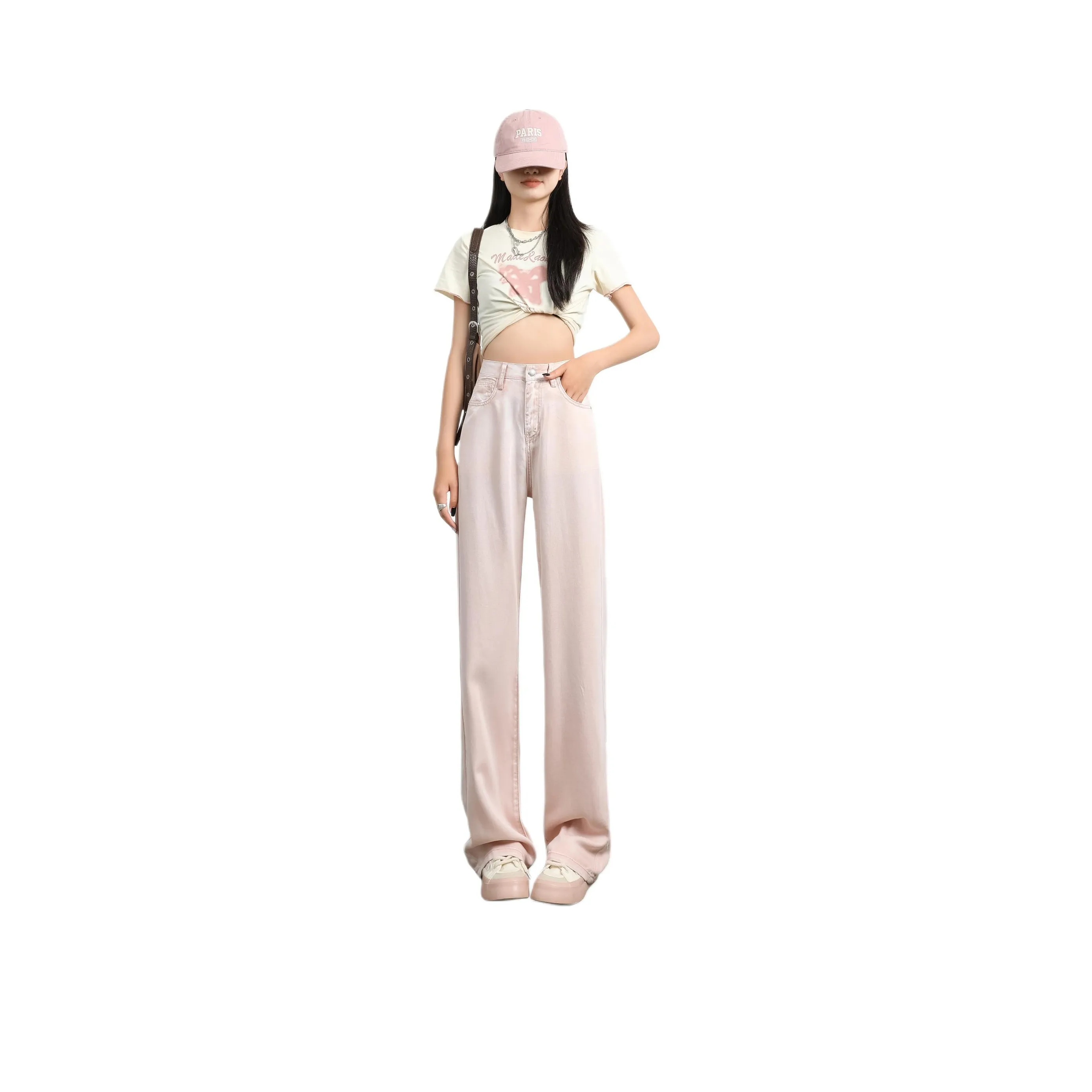 Menglaini Jeans Unisex Pink