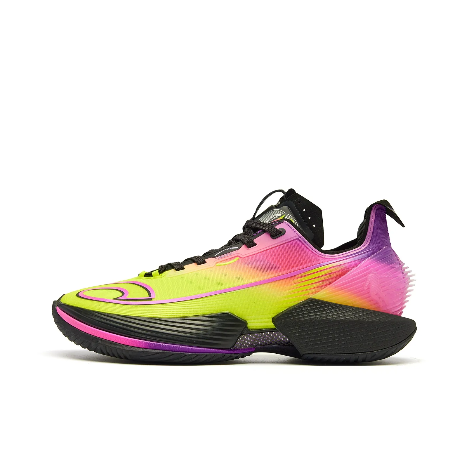 QIAODAN FERISE Баскетбольные кроссовки Низкий топ Блестящий Желтый Черный Мужской