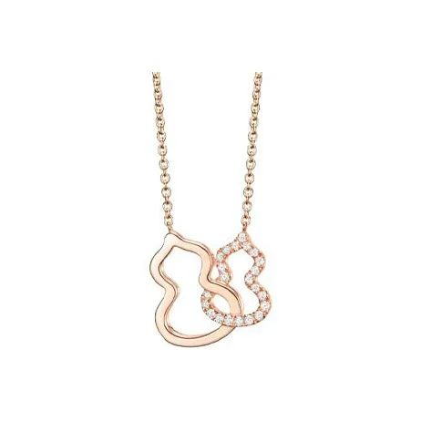 Qeelin Wulu Necklace Collection 18K Rose Gold Diamond Necklaces Women's Rose Gold
