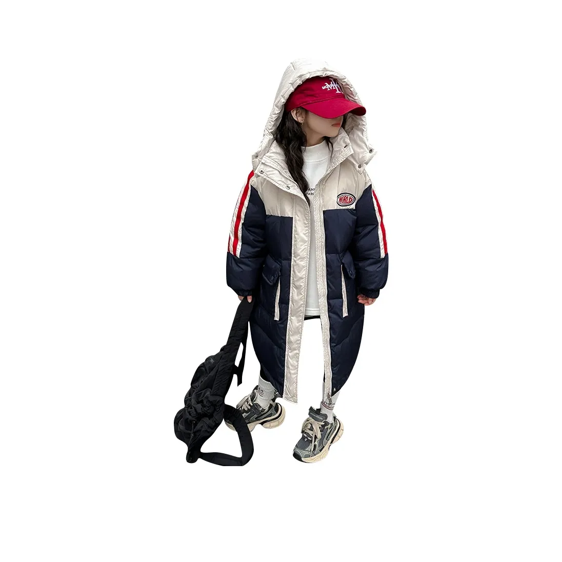 Yomi House Пуховик 2023 Новинка Зимний Темно-синий Детский