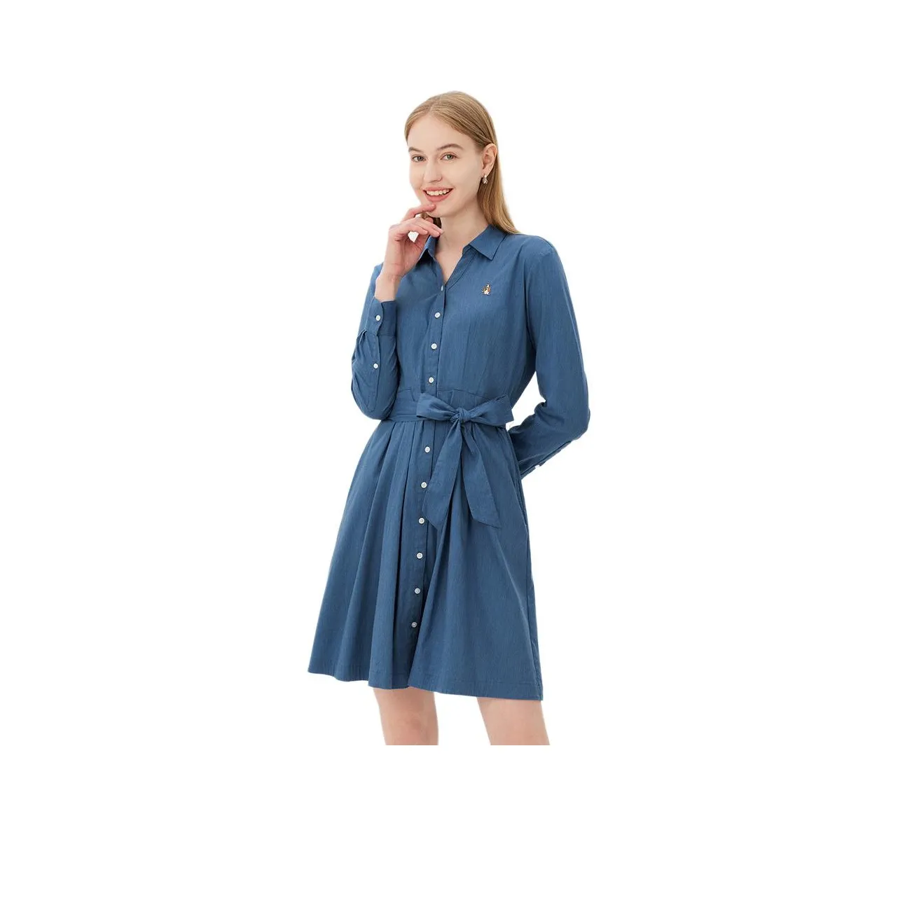 Hush Puppies Long Sleeved Dresses Women's Denim Blue