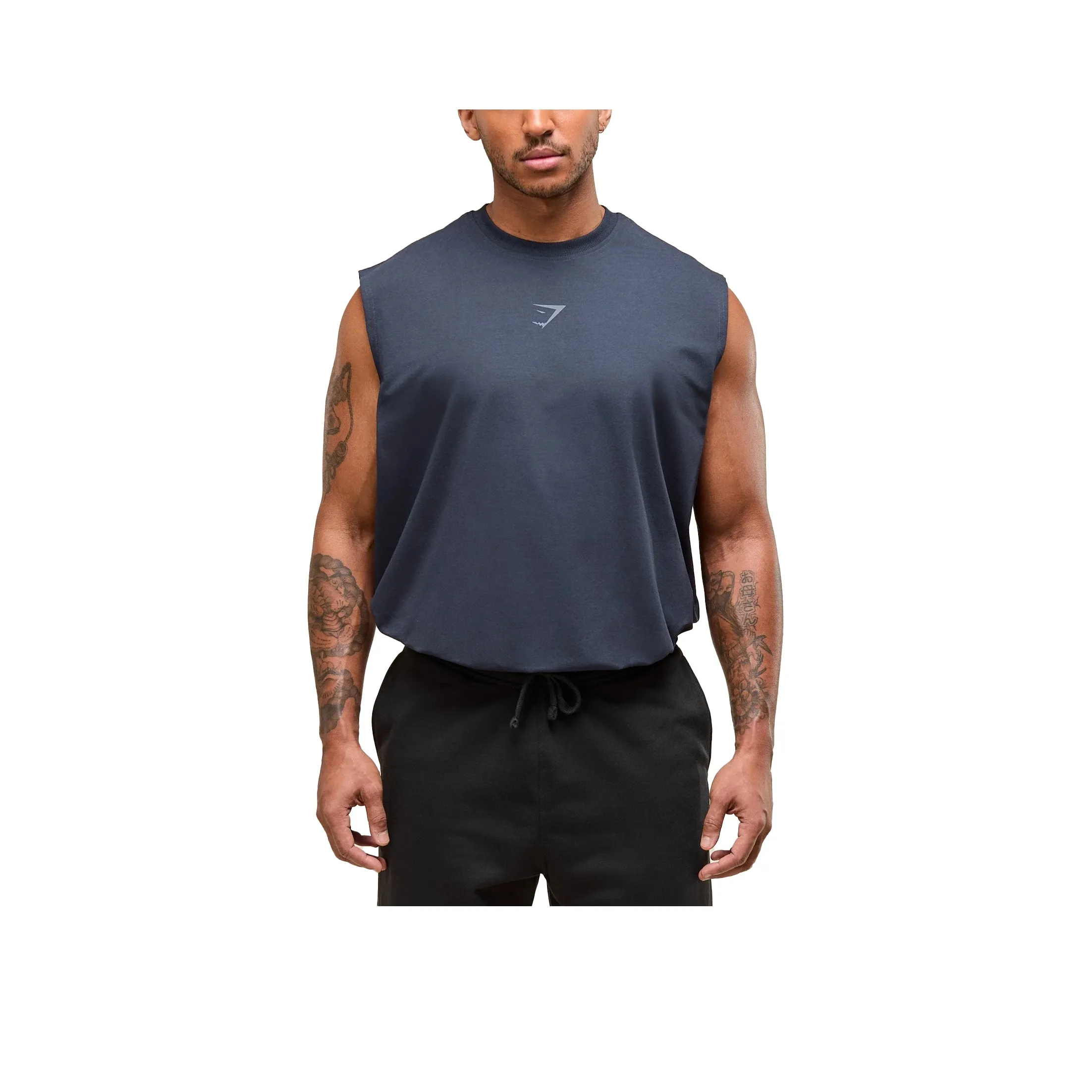 GYMSHARK Топ без рукавов Мужской Темно-синий