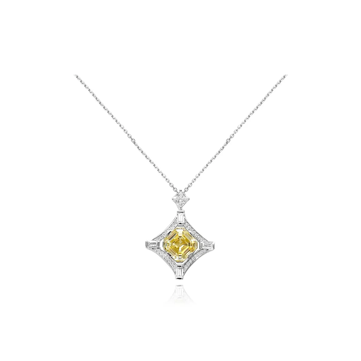 FUNNXI S925 Silver Rhodium Plated Gold Necklaces Women's