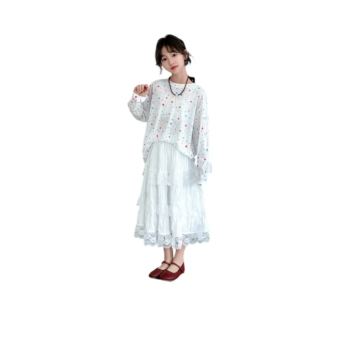 Aisina Набор Белый топ + Белая юбка, школьный возраст, комплекты с юбкой