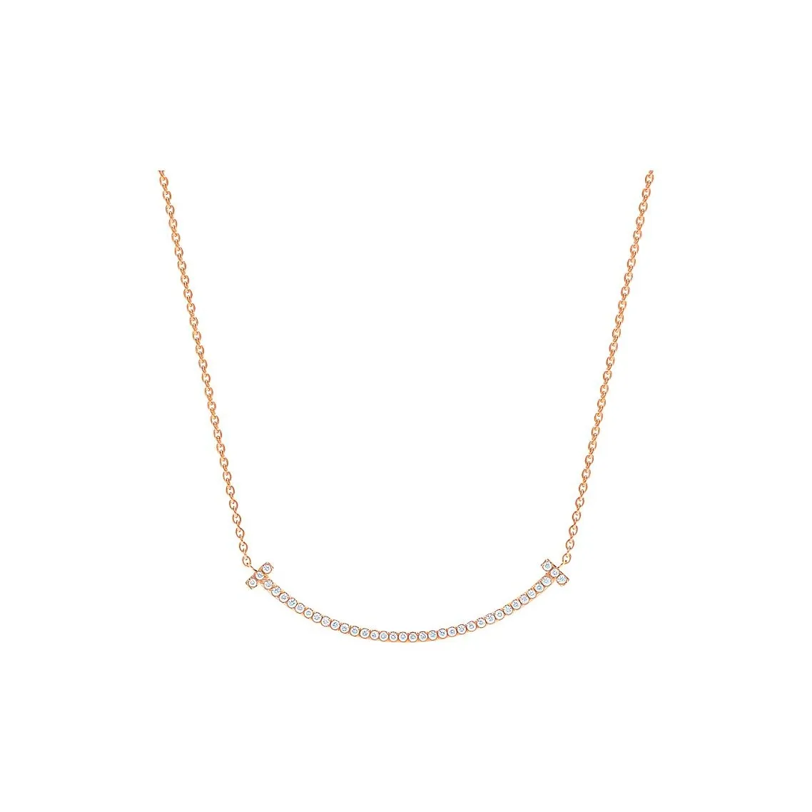TIFFANY & CO. T 18 carat Rose Gold Set With Diamonds Necklaces Women's