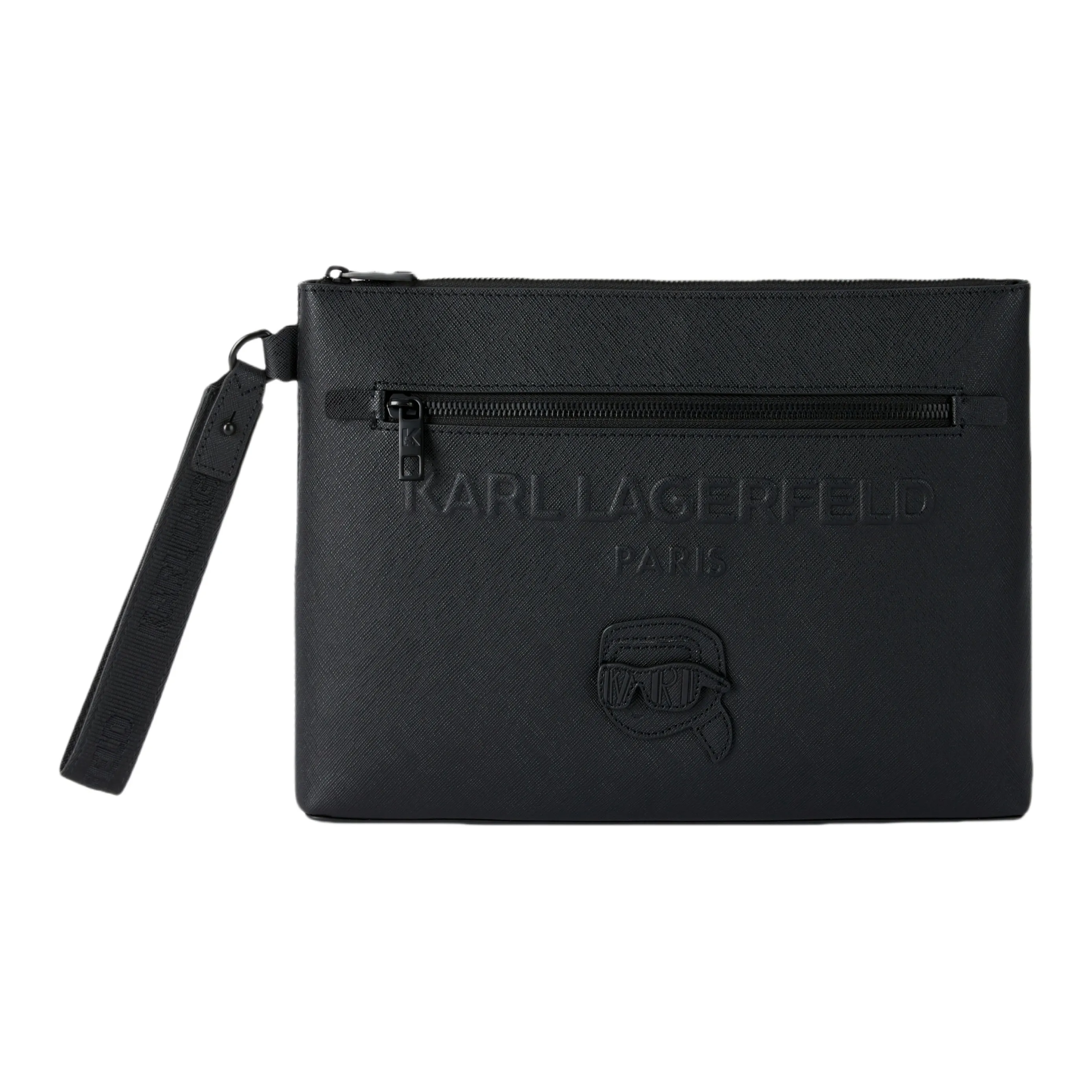 Karl Lagerfeld Коровья кожа с тканью клатч мужской черный