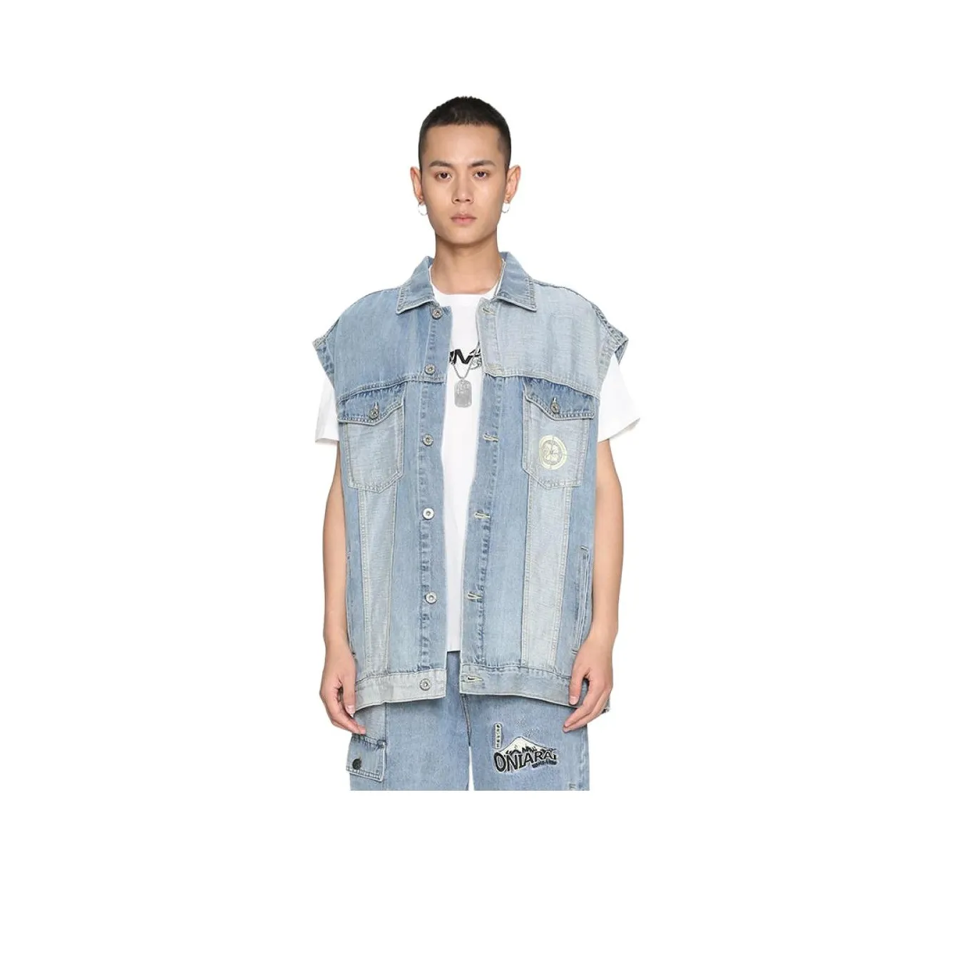 ONIARAI Светло-синие мужские жилеты