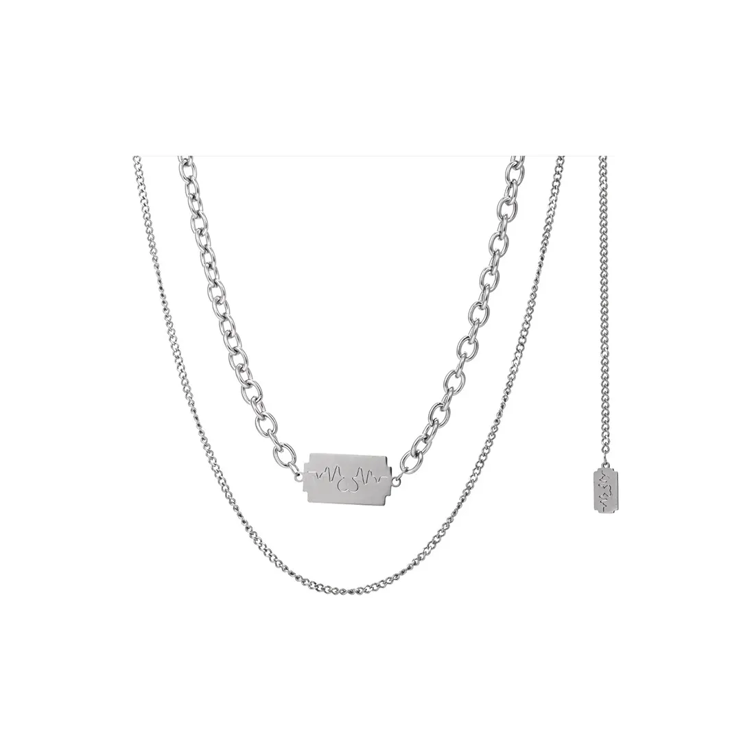 FOREVER MELODY Ожерелья из титанового сплава Женское серебро