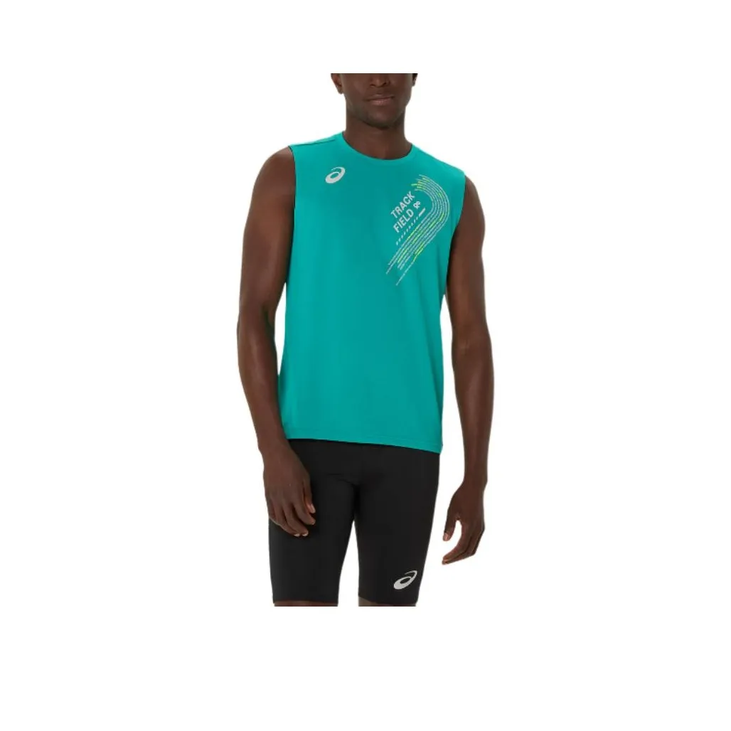 Asics Топ Мужской Синий Зеленый
