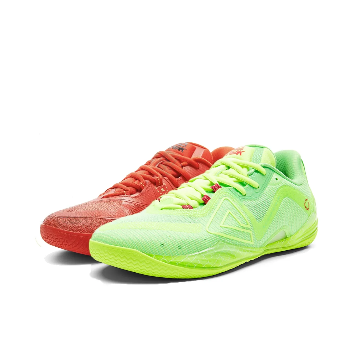 PEAK Wushuang Баскетбольные кроссовки Низкий Топ Малиновый Блестящий Зеленый Несовпадающий Мужской