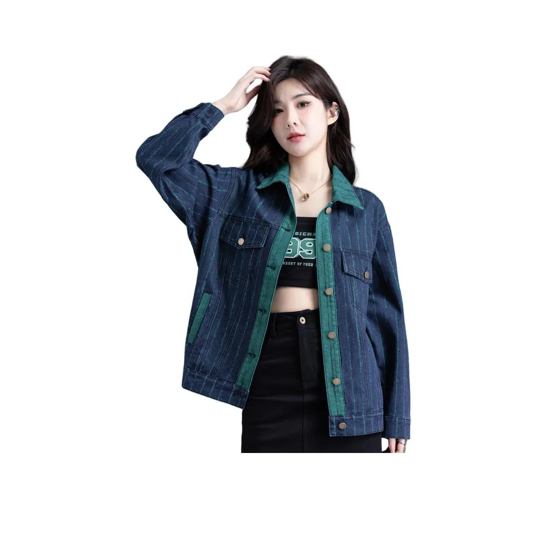 You Cow Me Pants Denim Jacket Women's Blue