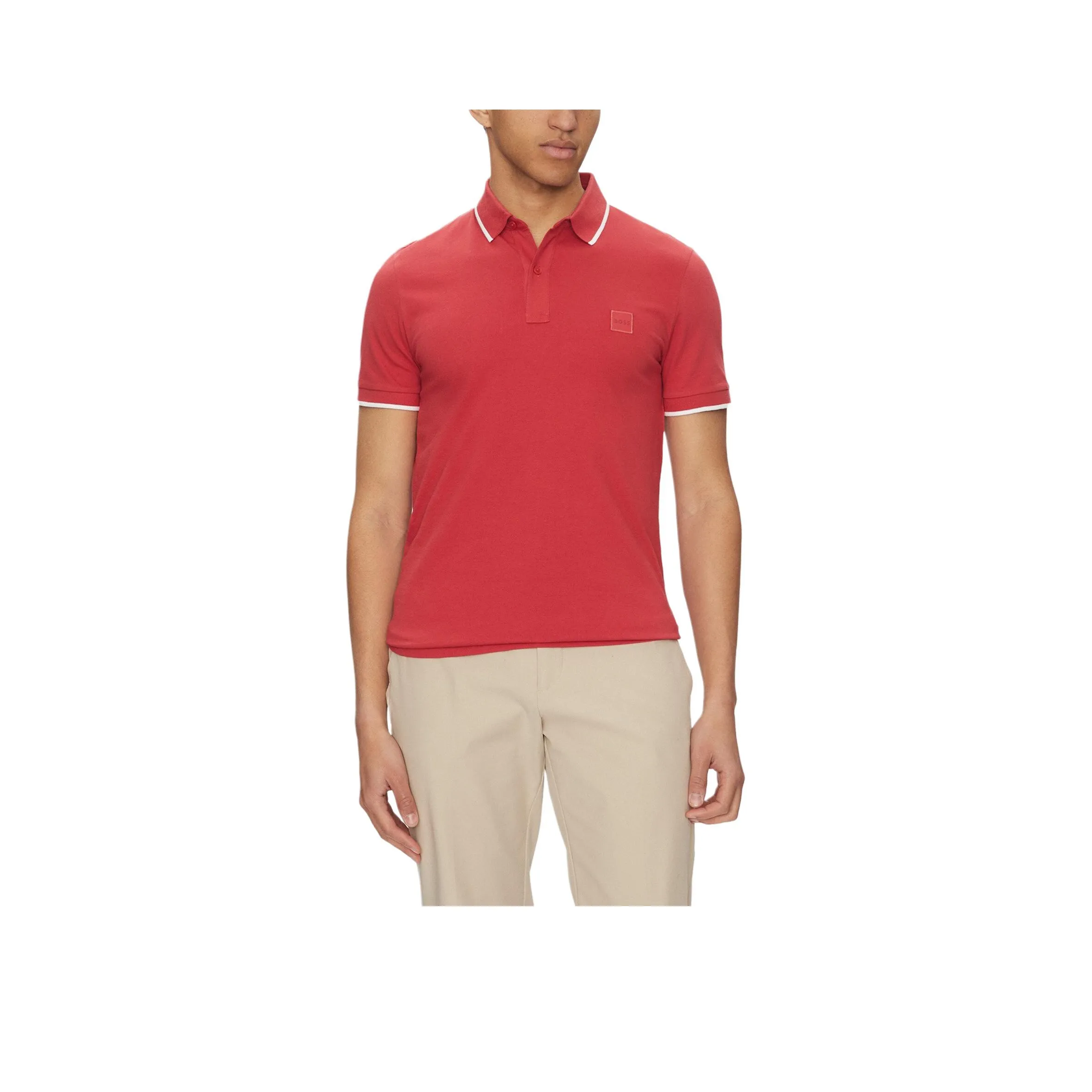 HUGO BOSS Polo Shirts Men Dark Red