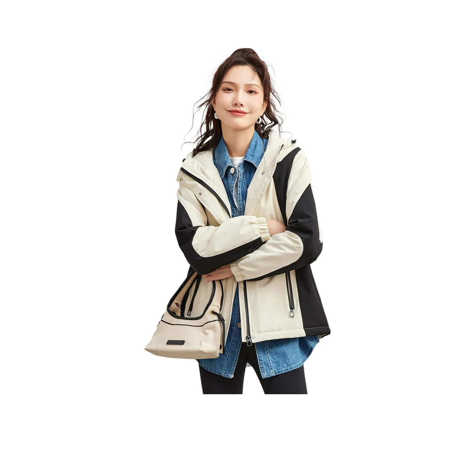 TERRE BLEUE Хлопковый пуховик женский черный