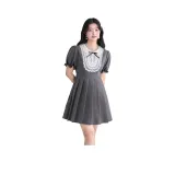 그레이 플리츠 스커트