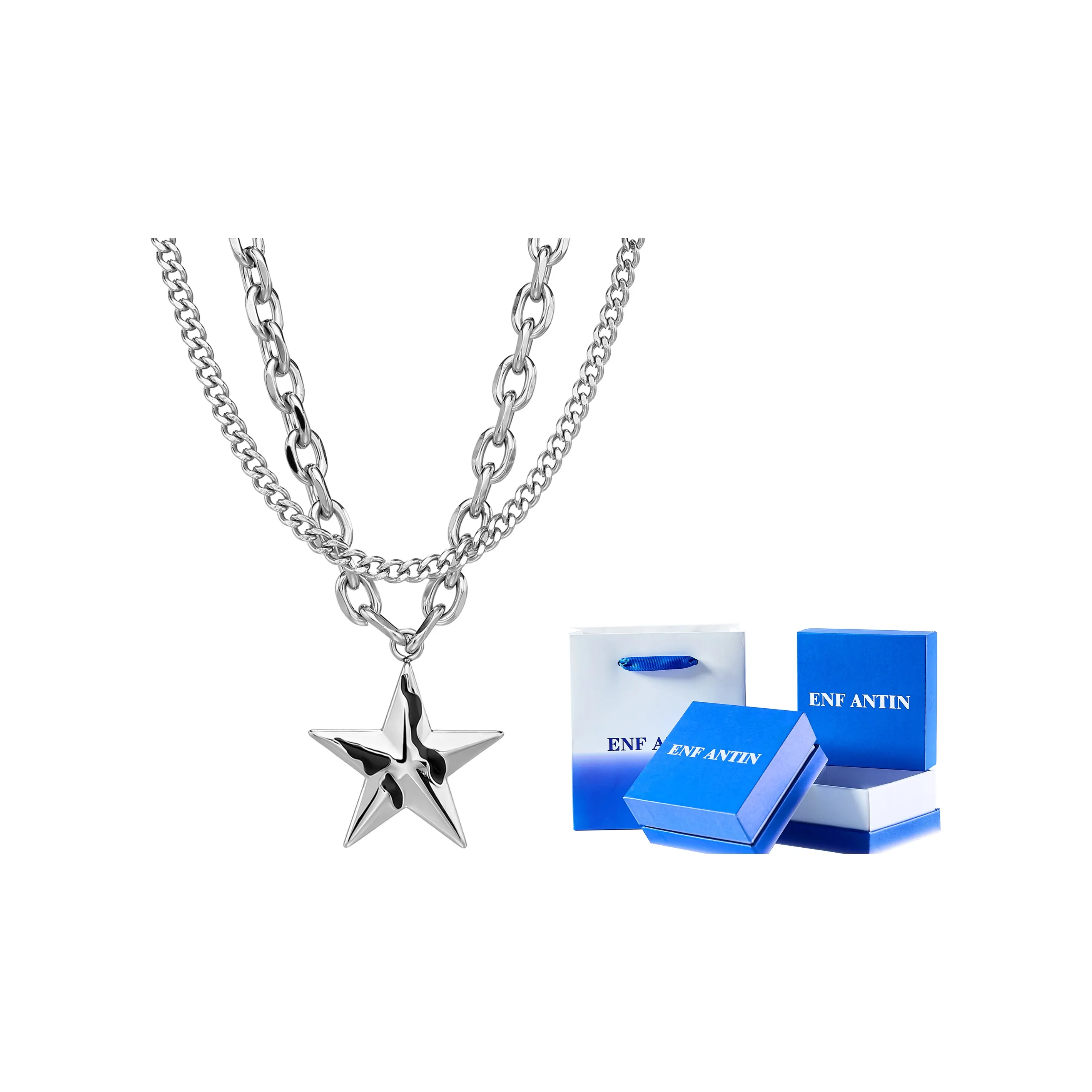 ENFANTIN Ожерелья Унисекс Серебряный