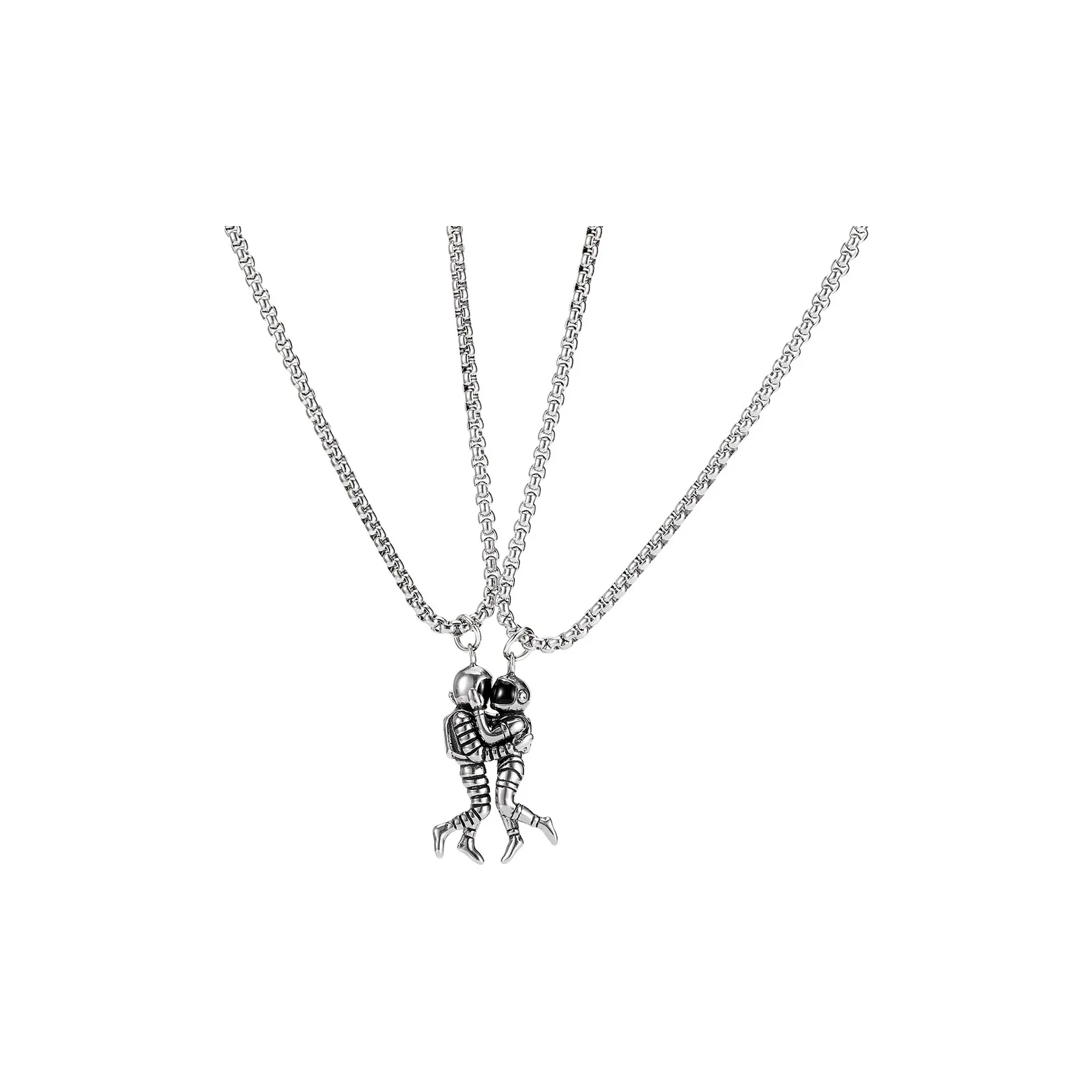 GENANX Necklaces Unisex Silver White/Magnetic