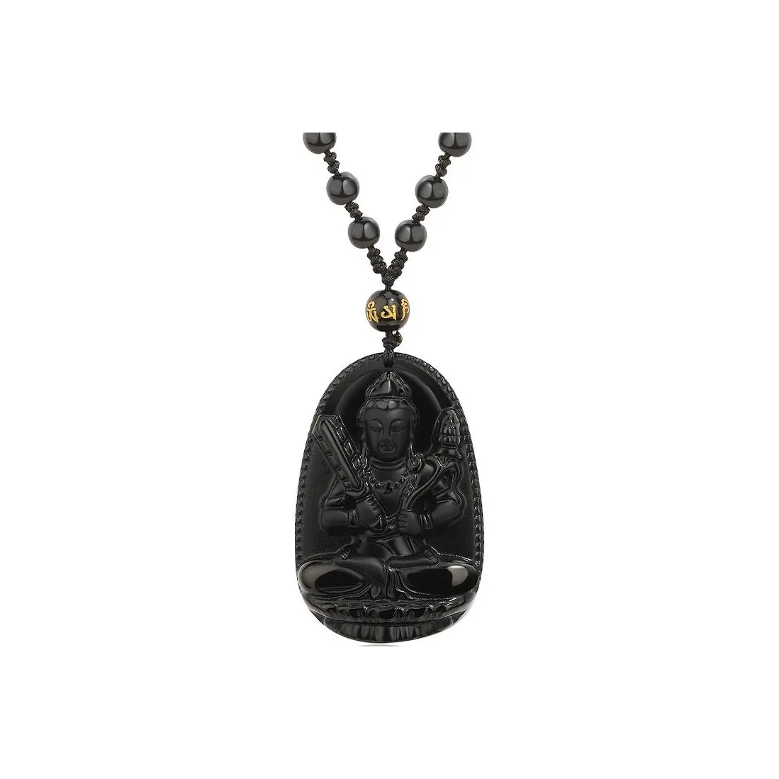 HOLLY RYAN Obsidian New Chinese Style Eight Guardian Gods Necklace Unisex