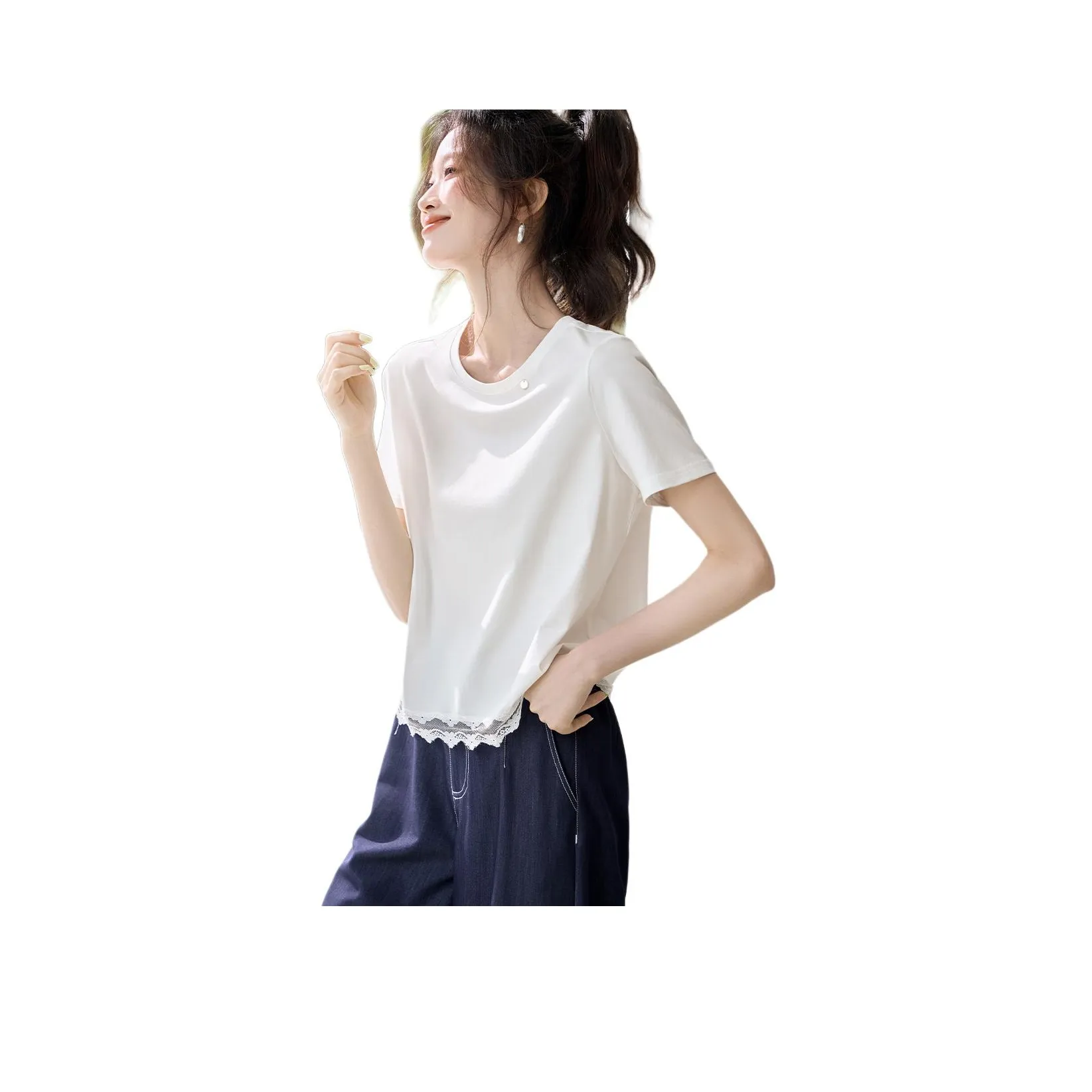 MOHANYIMEI Белый Женские T-рубашки