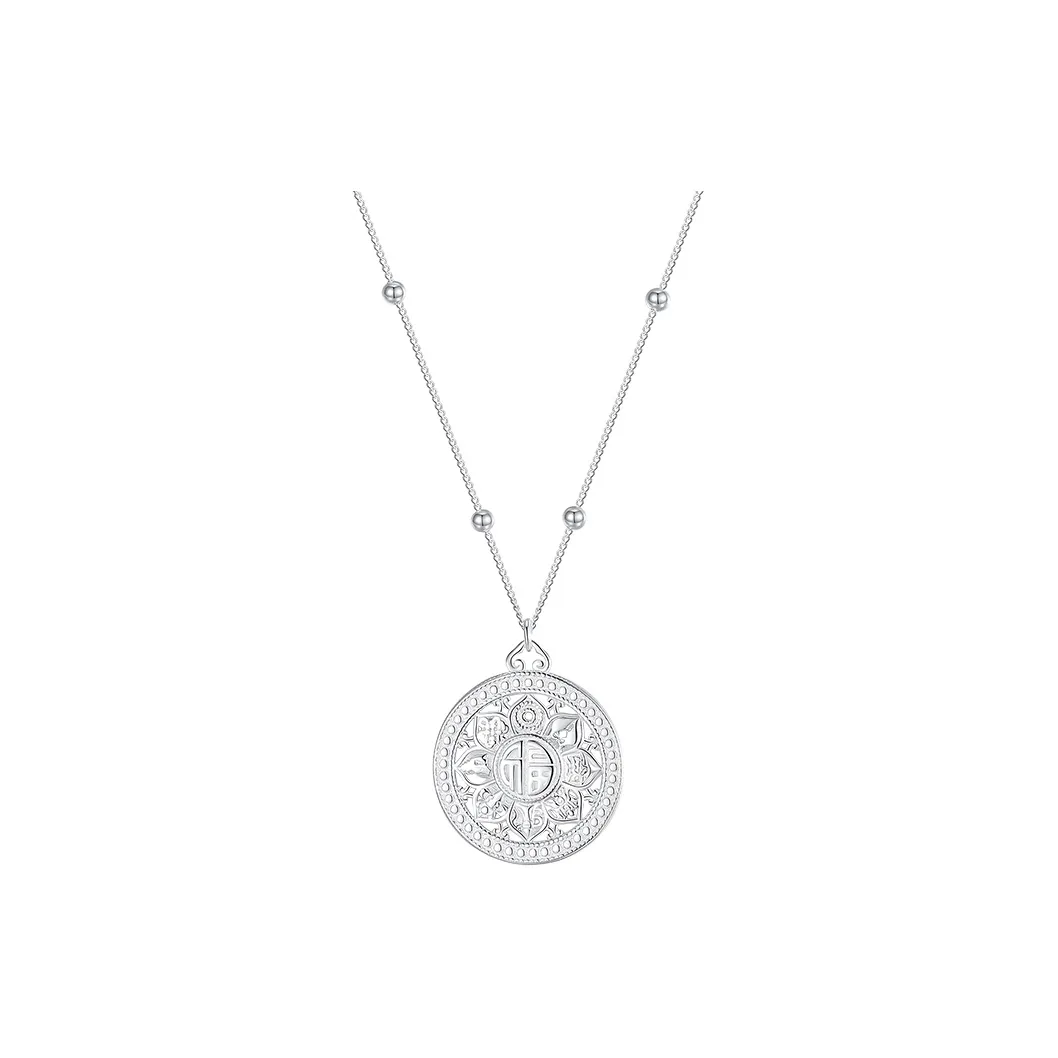 Heart Grass 999 Fine Silver Sterling Silver Necklaces Women's