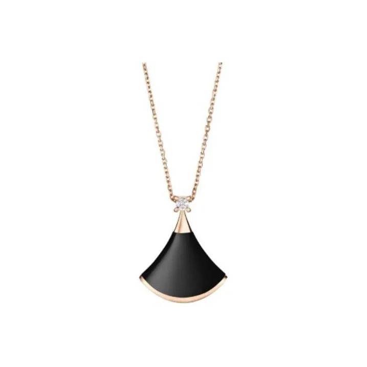 BVLGARI Divas' Dream Series 18K Rose Gold Necklaces Unisex Black