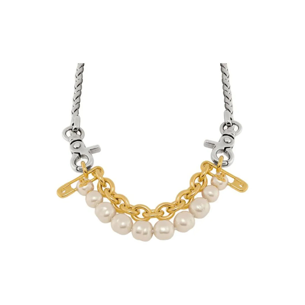 Vivienne Westwood Claude Large Brass, Baroque Pearl Necklaces Unisex Gold/Silver
