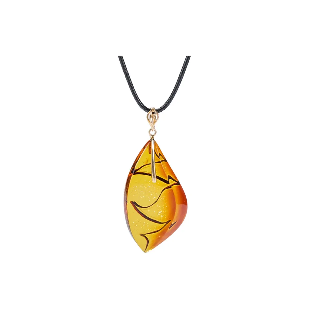 S&A 14K Gold With Amber Necklaces Women's
