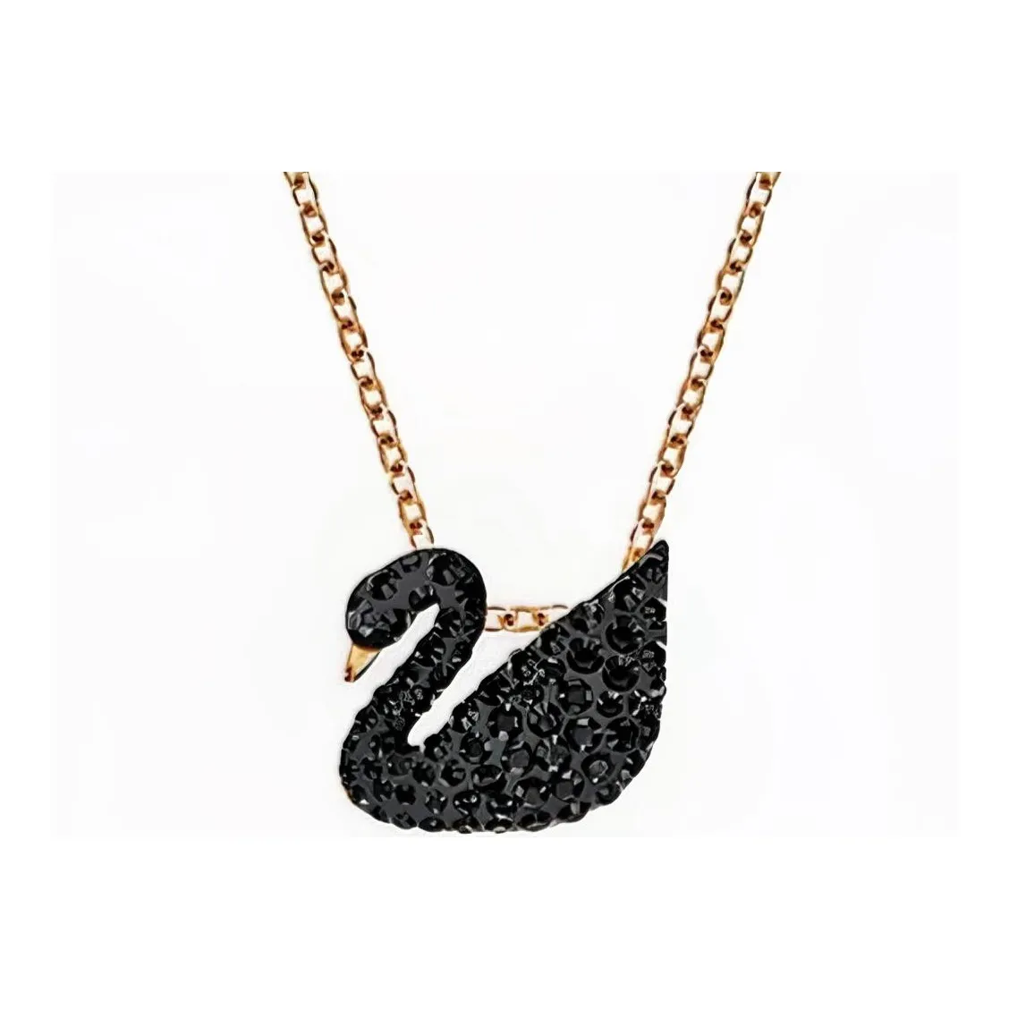 Swarovski Rose Gold Plated Necklaces Women's Black