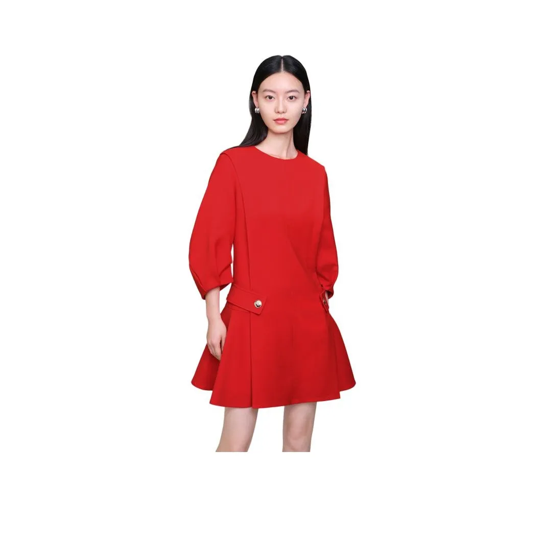 JZ. ANNAKRO Длинное платье с длинными рукавами женское красное