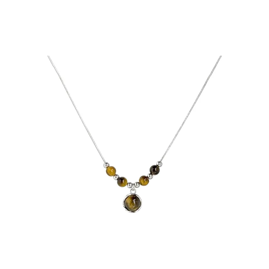 KING OF BLING Alloy, Tiger's Eye Stone Necklaces Unisex Good Luck