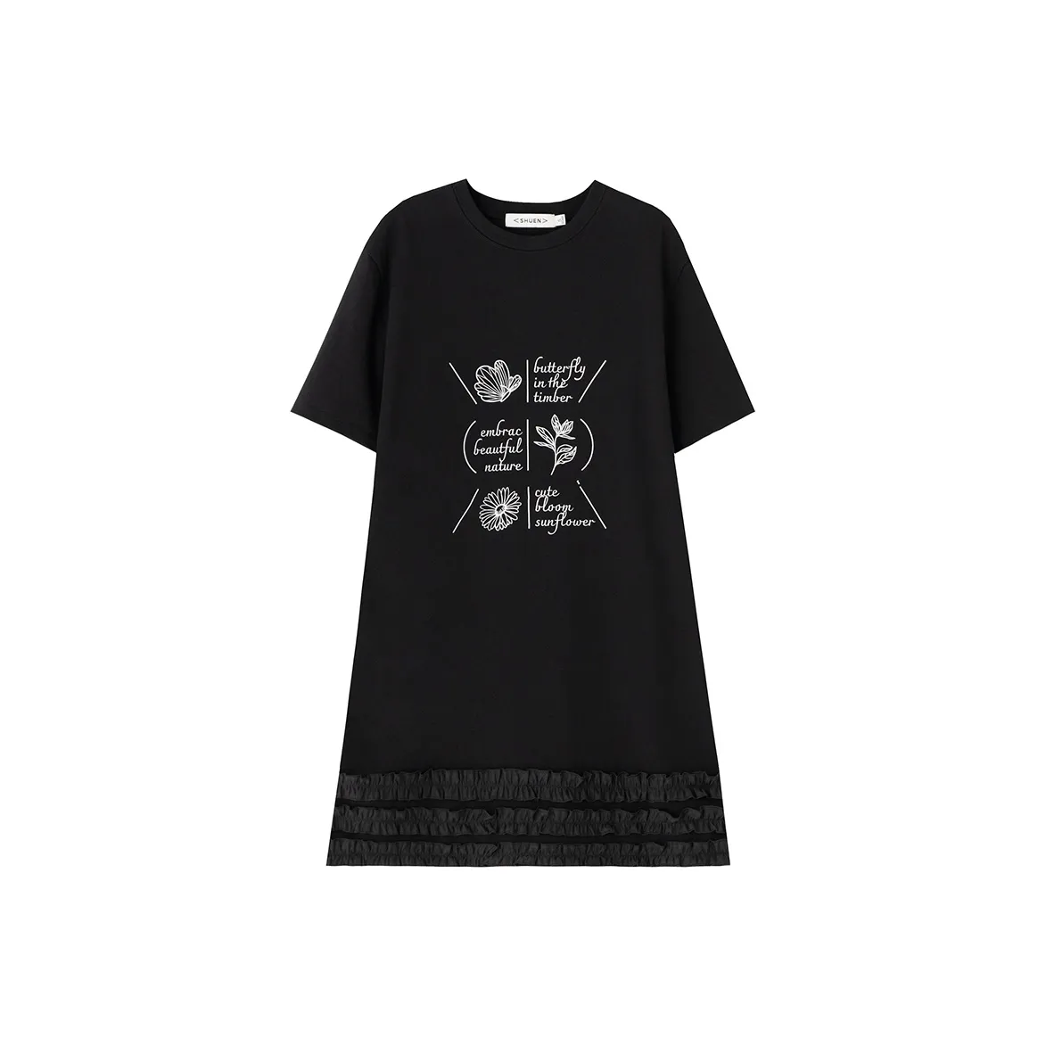 SOON FLOWER Короткий рукав Платье Женское