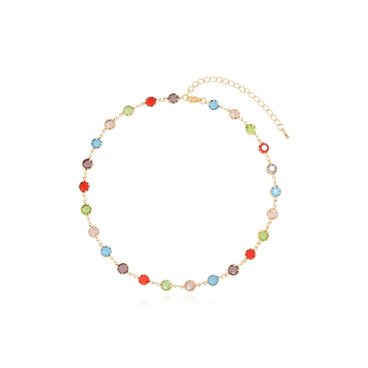 AWE Цветной страз Дофамин Colorful Роскошь Дизайн Цепочка на ключицу Женские