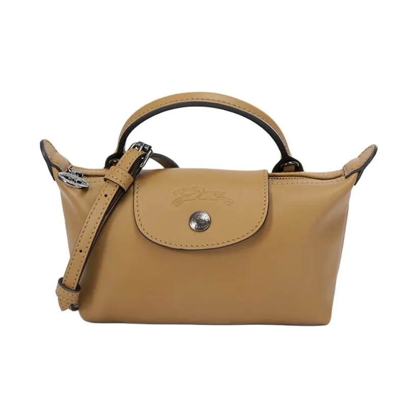 LONGCHAMP Le Pliage Xtra Корова Кожа Пельменная Сумка Сумка через плечо Сумка мини Унисекс Верблюжий цвет