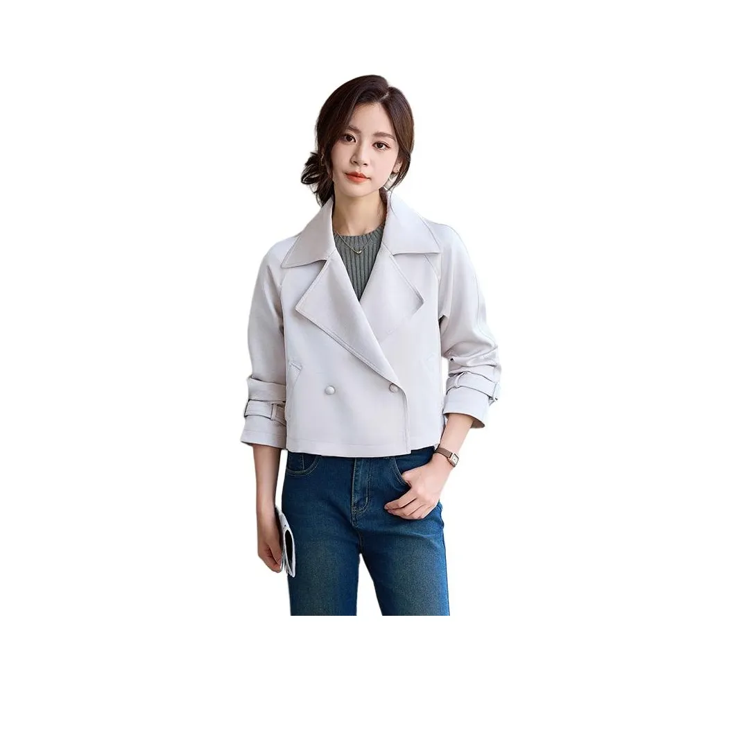 Yi Mengyuan Cropped Trench Coat Women's
