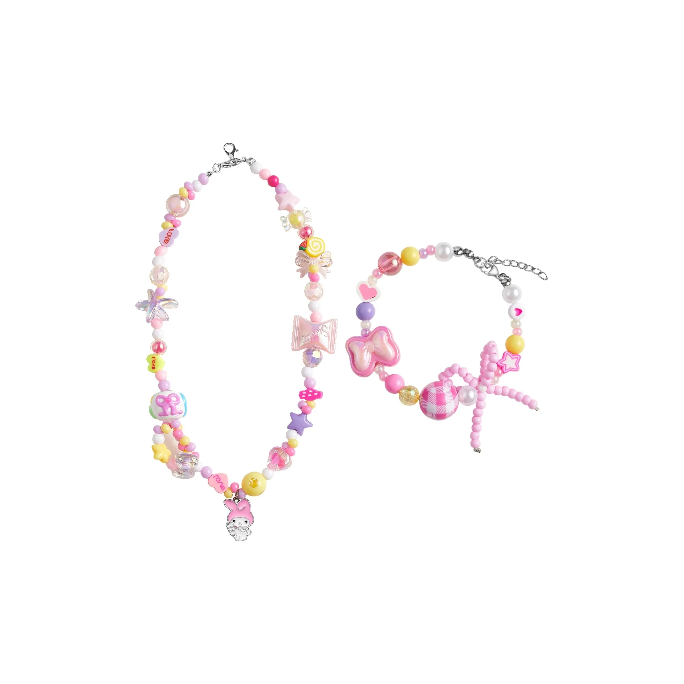 Sanrio Melodi Акриловые ожерелья Женские Мультяшные бусины
