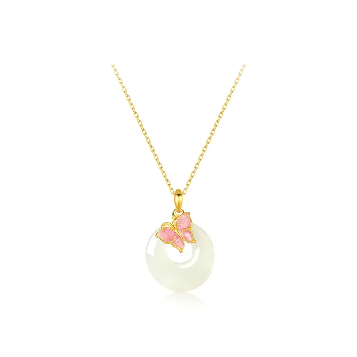 ALLOVE Hetian Jade Necklaces Pale Greenish White Jade Women's