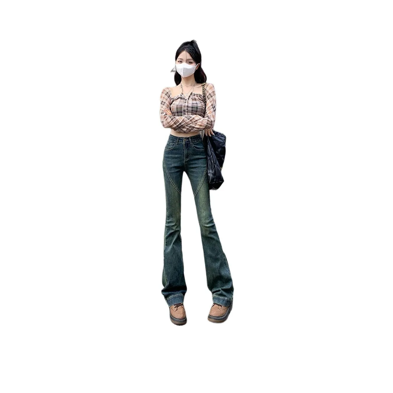 FAWENXIANGZI Jeans Women's Nostalgic Blue