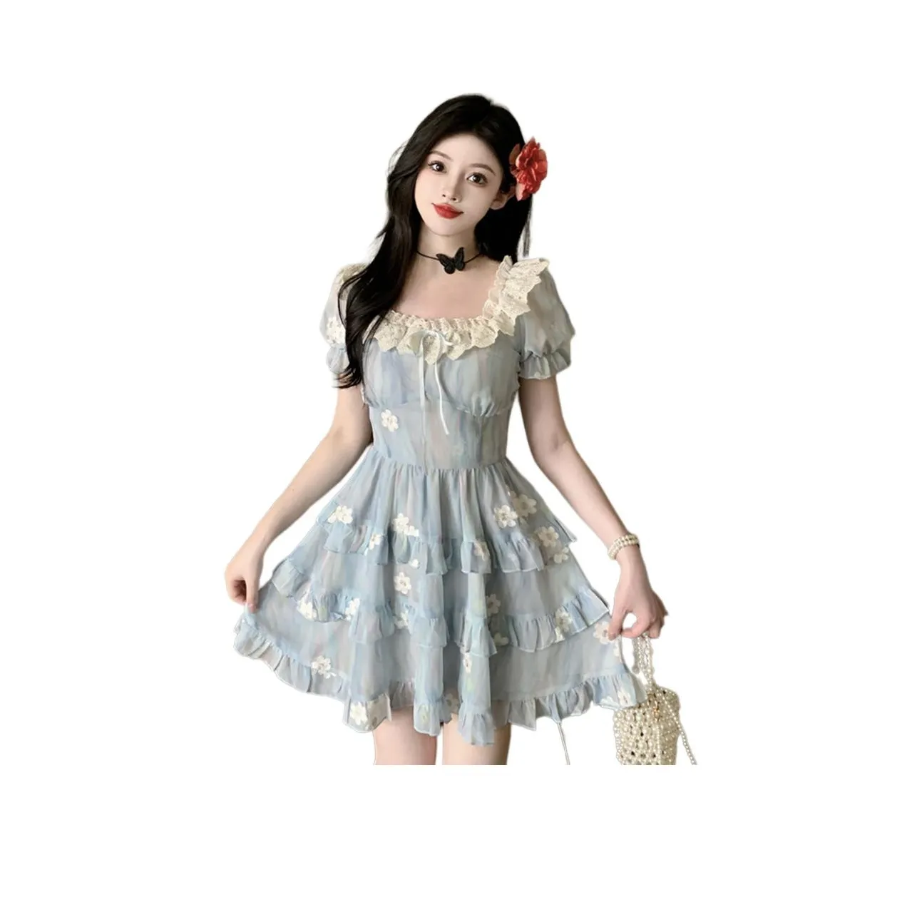 ERIRI Синий Женские Лолита Платья