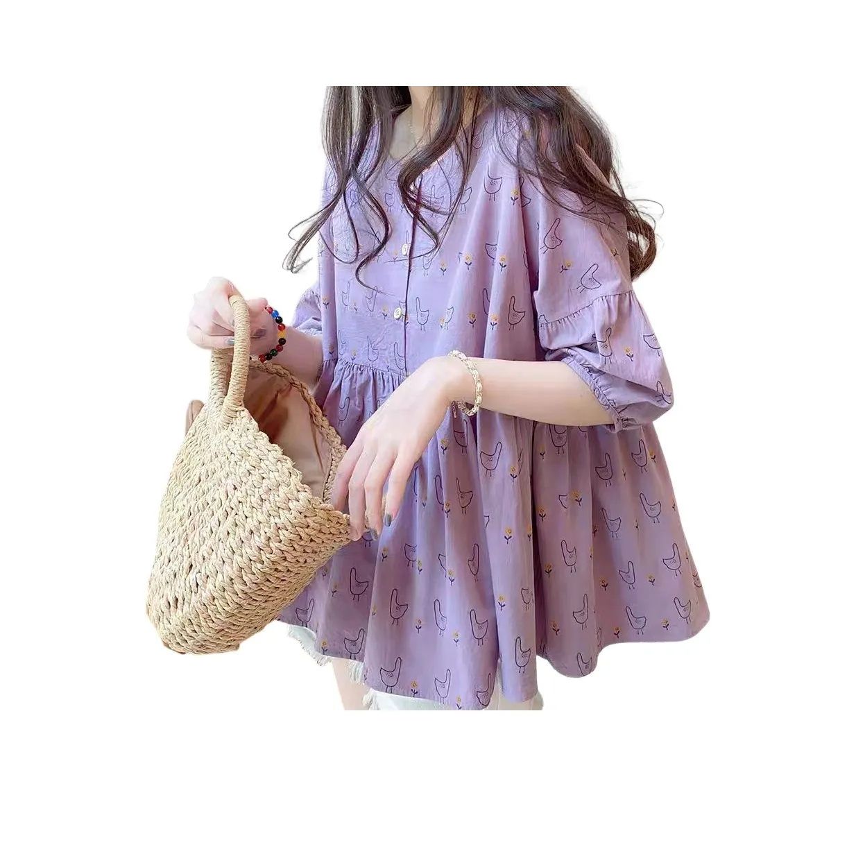 GOSO Фиолетовые Женские Рубашки