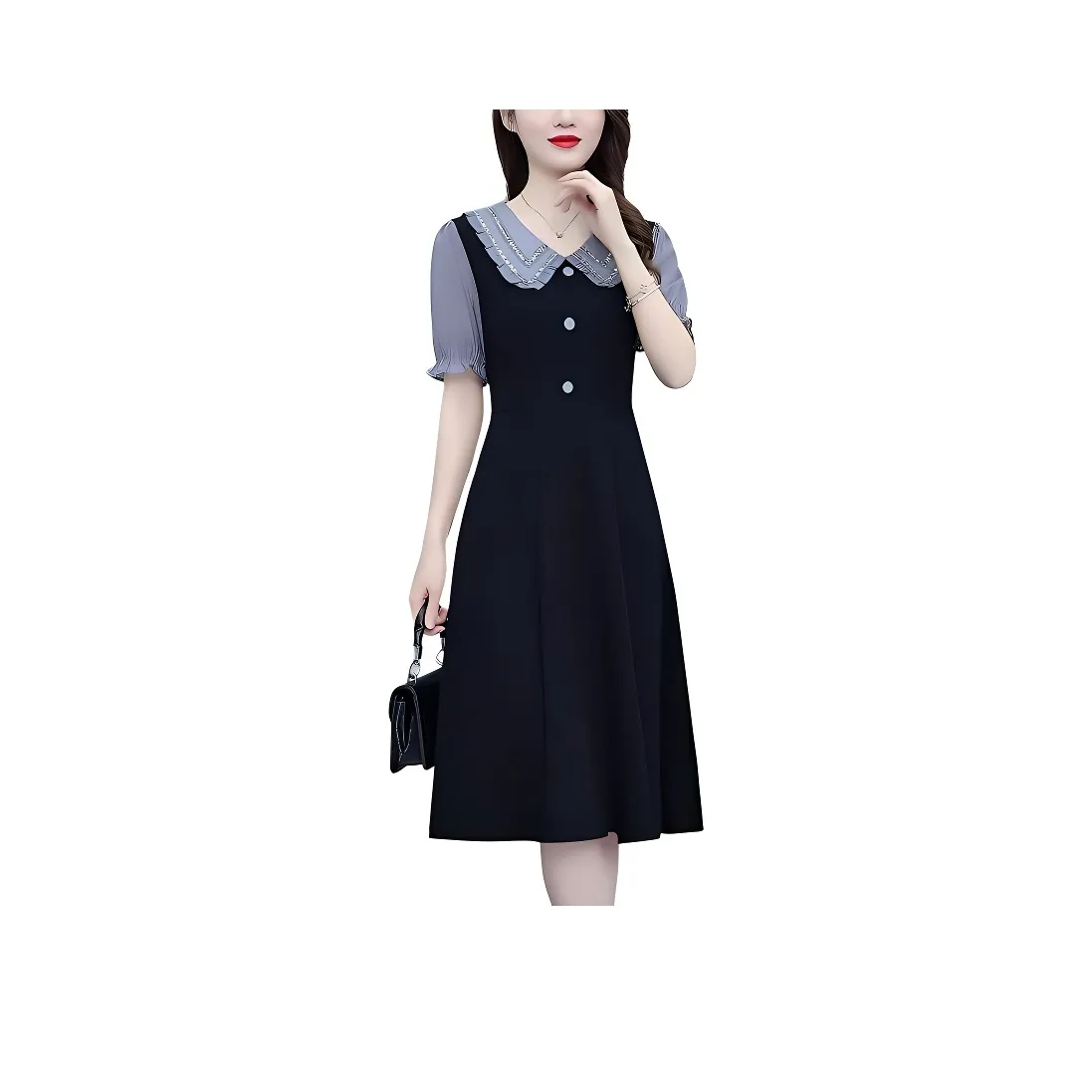 Flowers In Water Short Sleeved Dress Women's