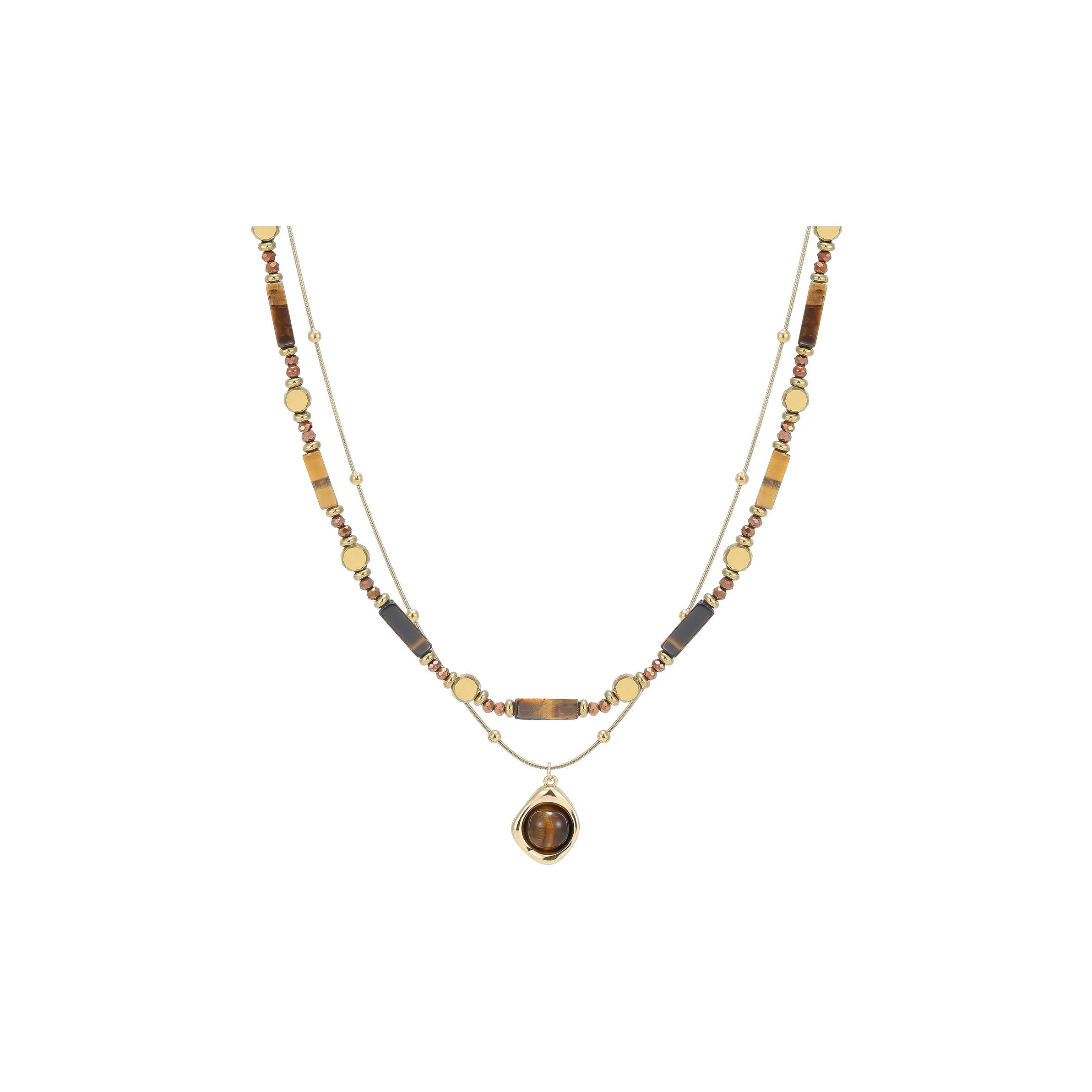 MISS XIA JWY Ожерелье с тигровым глазом Камень Женское