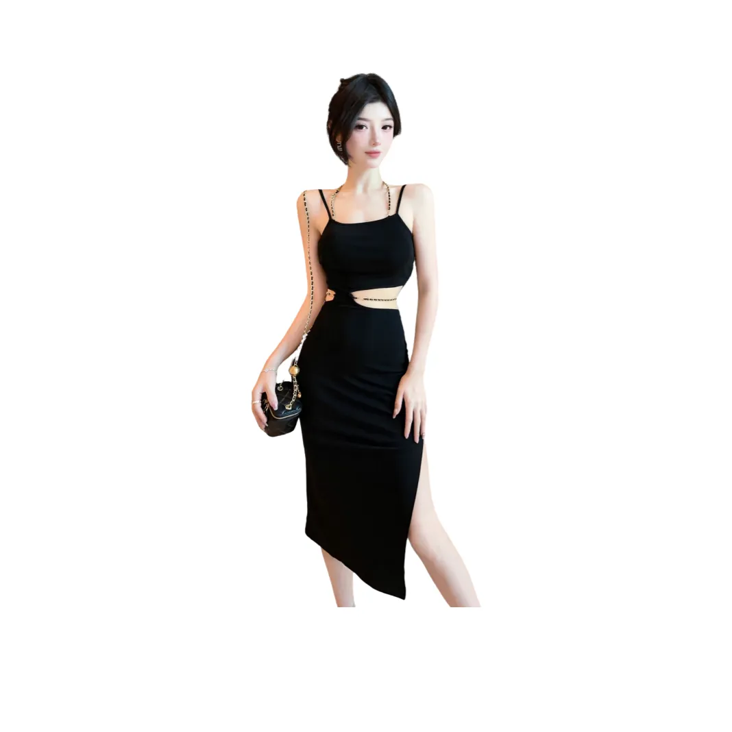 Mu Xiao Xin Slip Dresses Women's Black