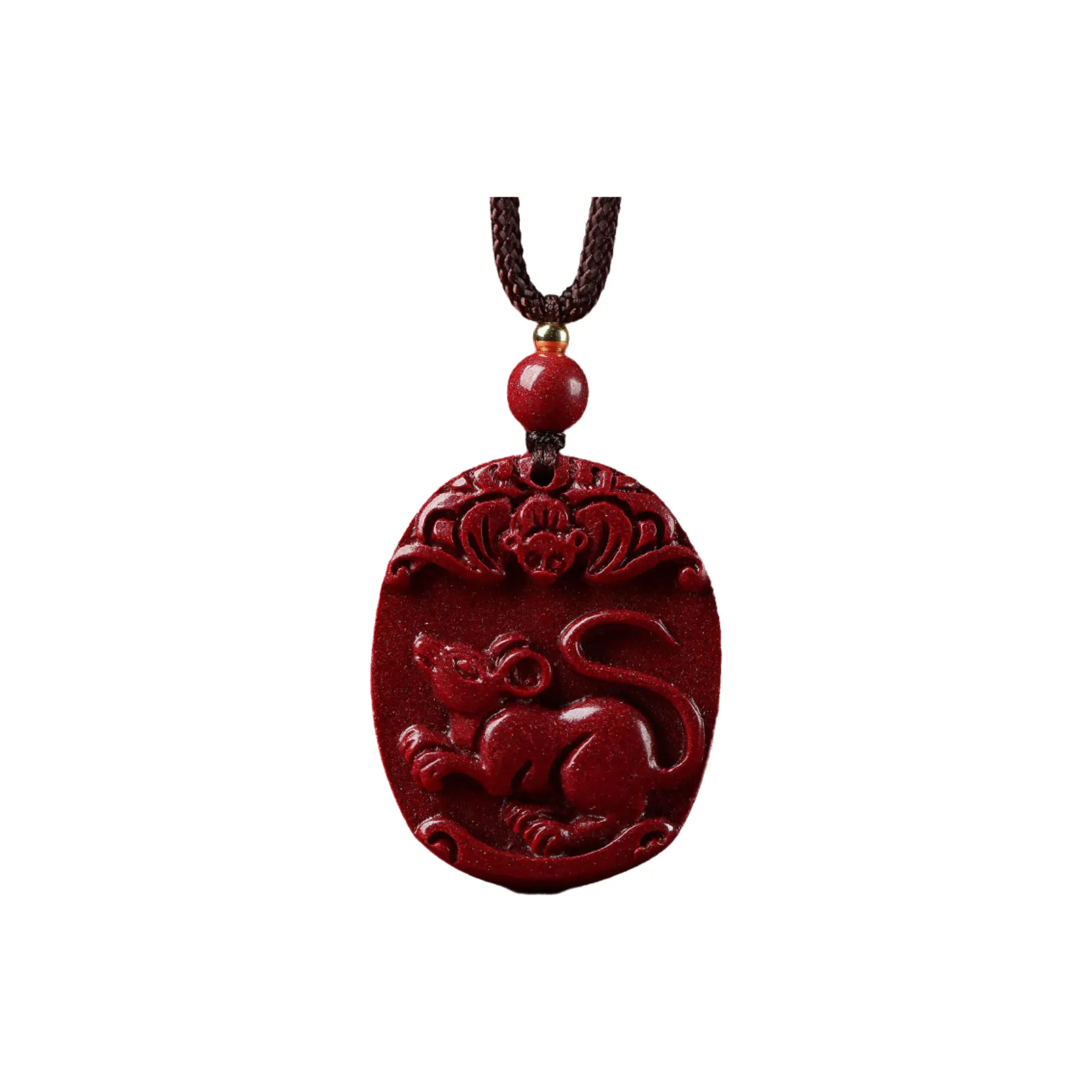 Bubble Scallops Reconstructed Cinnabar Necklaces Unisex