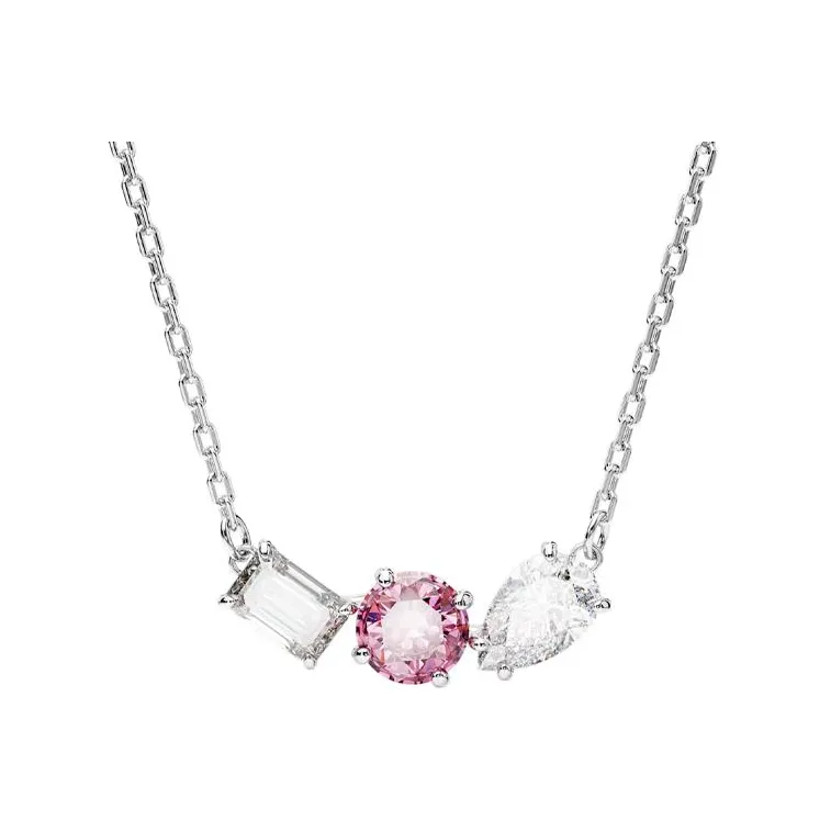 Swarovski Rhodium-Plated Necklaces Women's Pink