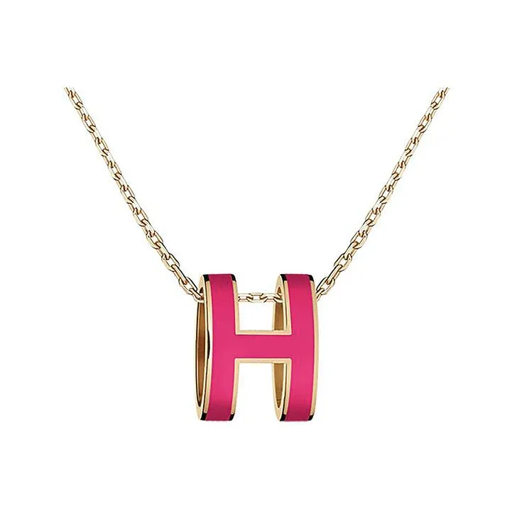HERMES POP H Collection Palladium Plated Necklaces Women's